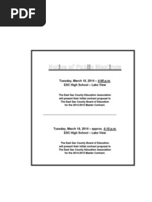 March 18, 2014 ESC School Board - ESC Education Association Contract Proposals Meeting Packet