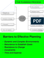Barriers of Planning