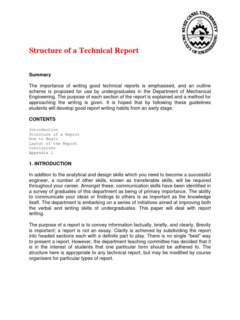 different forms of presentation of technical report