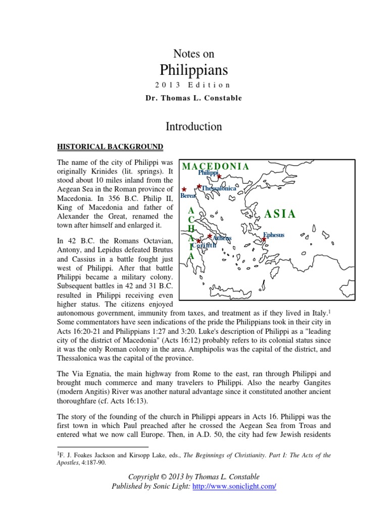 Philippians Commentary Constable PDF Epistle To The Philippians