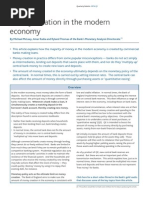 Money creation in the modern
economy Bank England