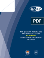 the quality assurance and accreditation handbook for higher education in egypt