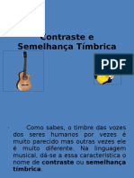 Contraste e Semelhança Tímbrica