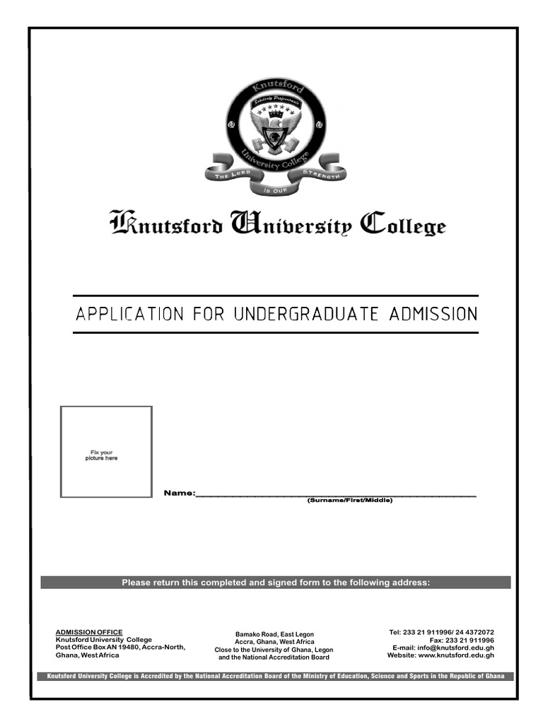 Application Forms | PDF | University And College Admission | Bachelor ...