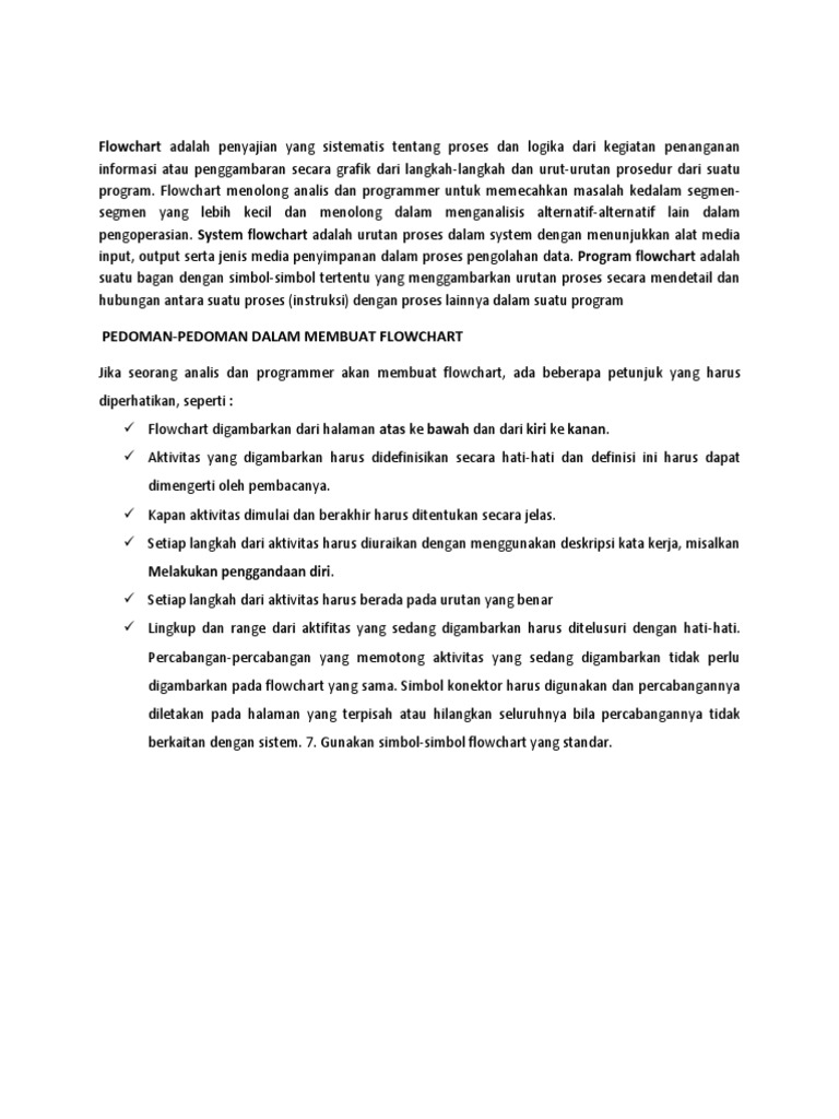 Panduan Membuat Flowchart Program | PDF | Metode & Bahan Ajar | Komputer