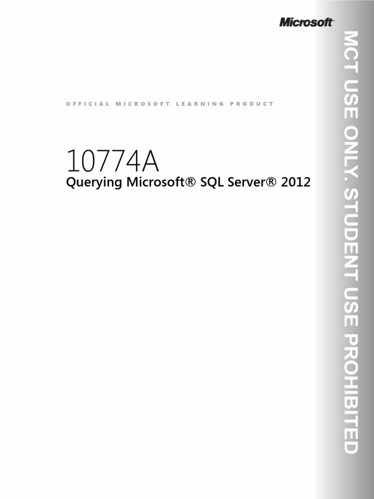 Microsoft Learning Course Manual 10774a