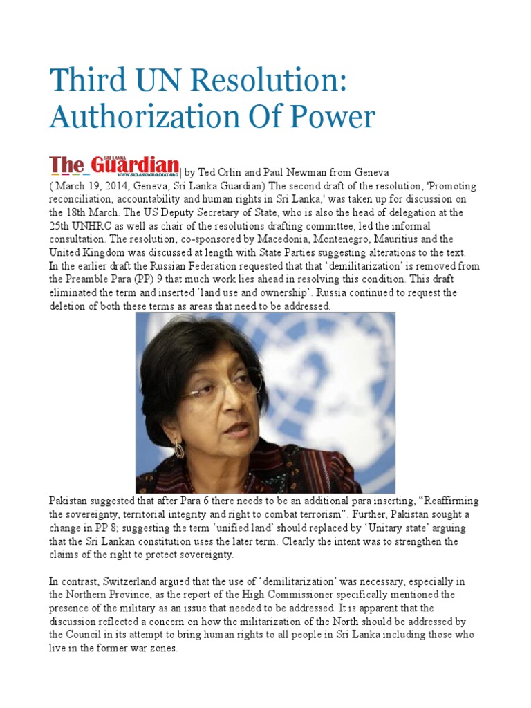 Third UN Resolution Authorization of Power | PDF | Foreign Language Studies