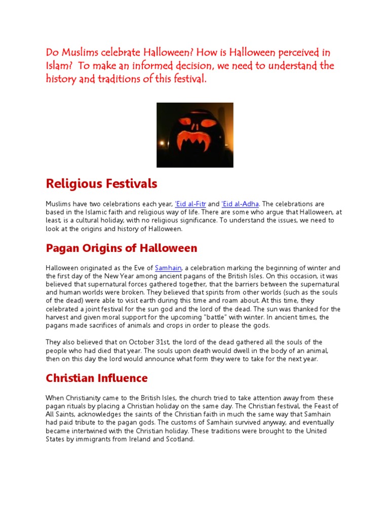 do muslims celebrate halloween