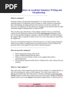Download Some Guidelines on Academic Summary Writing and Paraphrasing by luu_huong_thao6537 SN21337126 doc pdf