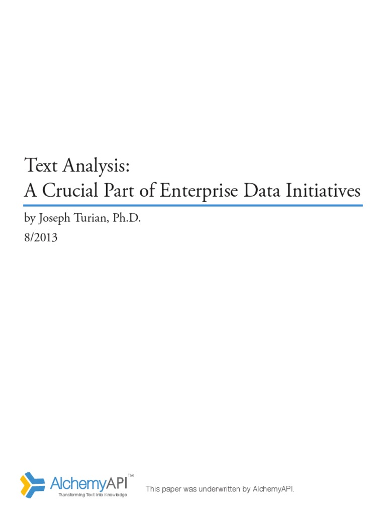 AlchemyAPI Text Analysis Enterprise Data Initiatives | PDF | Marketing ...