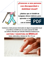 Letrero para Talleres de Braille Con Salvador