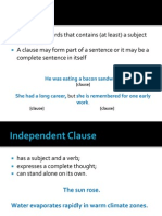 Clauses + Types of Sentences
