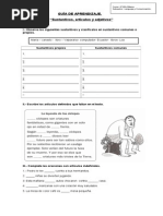 Guía Nº3 Sustantivos, Artículos y Adjetivos