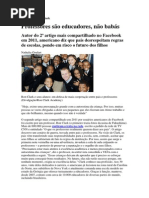 Professores são educadores, não babás