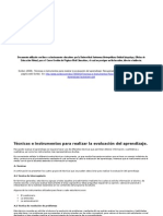 Tecnicas Para La Realizacion de Evaluacion Del Aprendizaje