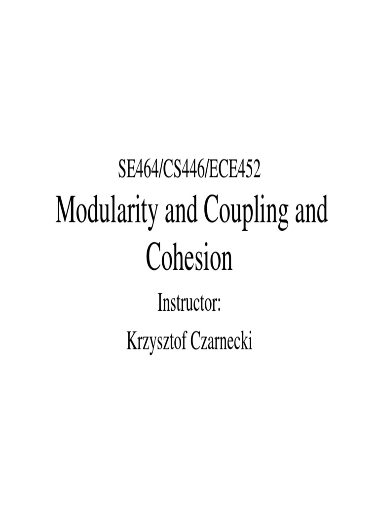 Modularity Cohesion Coupling PDF