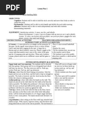 unit plan for floor hockey