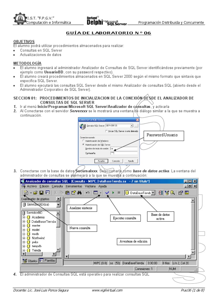 Practica 6 - Delphi | PDF | Servidor SQL de Microsoft | SQL