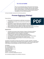 Process Engineers - CONCEPT DETAILS (Plating)