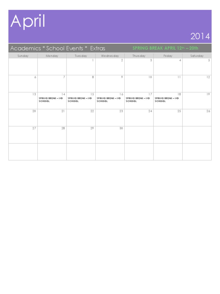 April Calendar | PDF