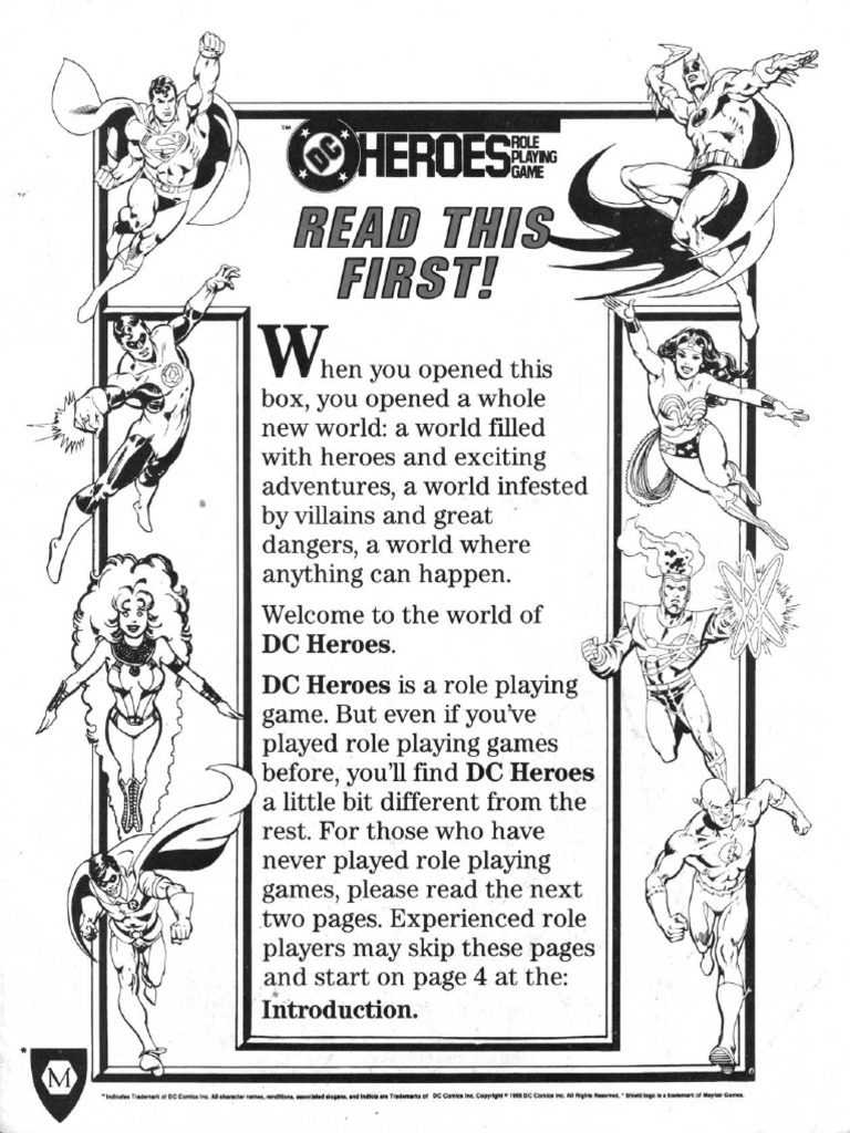 DC Heroes Roleplaying Game 1st Edition | PDF | Dc Comics | Superhero ...