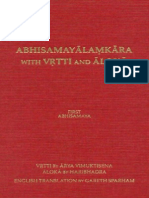 Gareth Sparham Abhisamayalamkara With Vrtti and Aloka Volume 1 First Abhisamaya