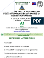 Metodologías para La Programación de Las Operacionesde Los Tachos en Ingenios Azucareros. Raul SabadiCuba.