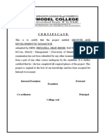 Certificate: Internal Examiner External Examiner