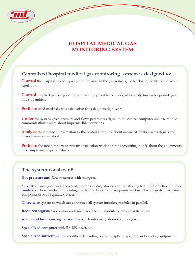 Medical Gas Monitoring System | PDF