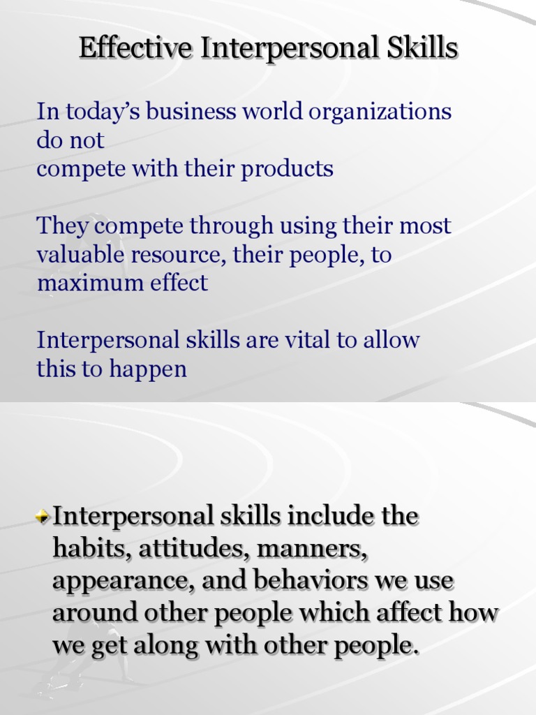 Enhancing Effective Interpersonal Skills | PDF