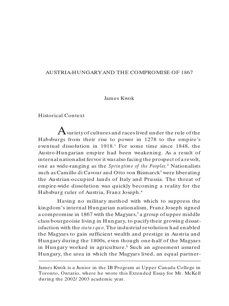 1867 Compromise | PDF | Austria Hungary | Hungary