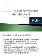 Deselectia Documentelor de Biblioteca