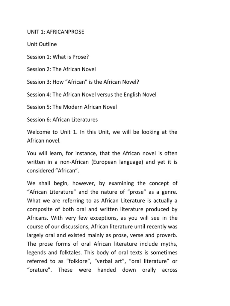 African literature Narrative Novels