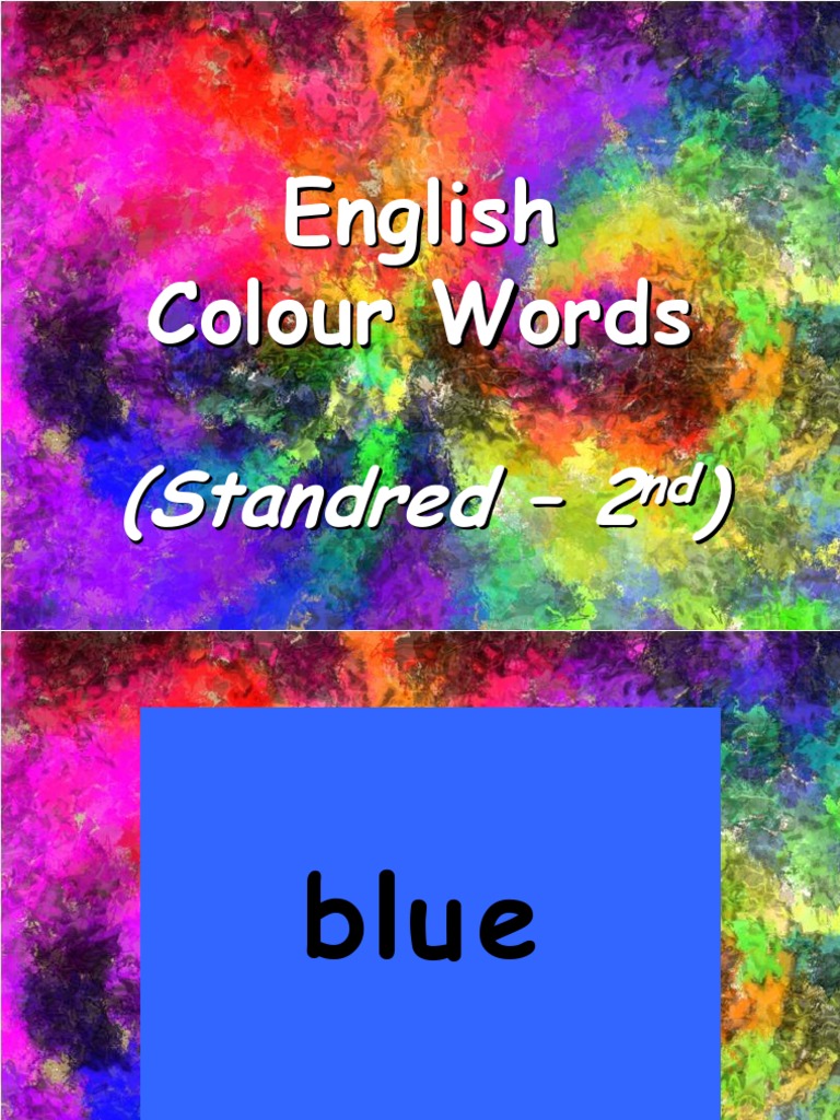 English Colour Words: (Standred - 2) | PDF