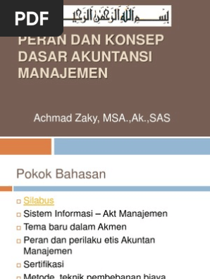 Peran Dan Konsep Dasar Akuntansi Manajemen Ppt Bisnis Ekonomi Bisnis