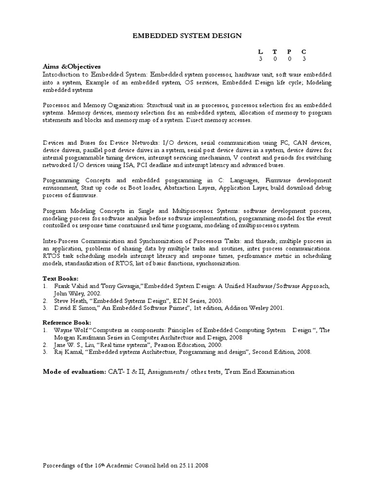 Embedded System Design Overview | PDF | Embedded System | Process ...