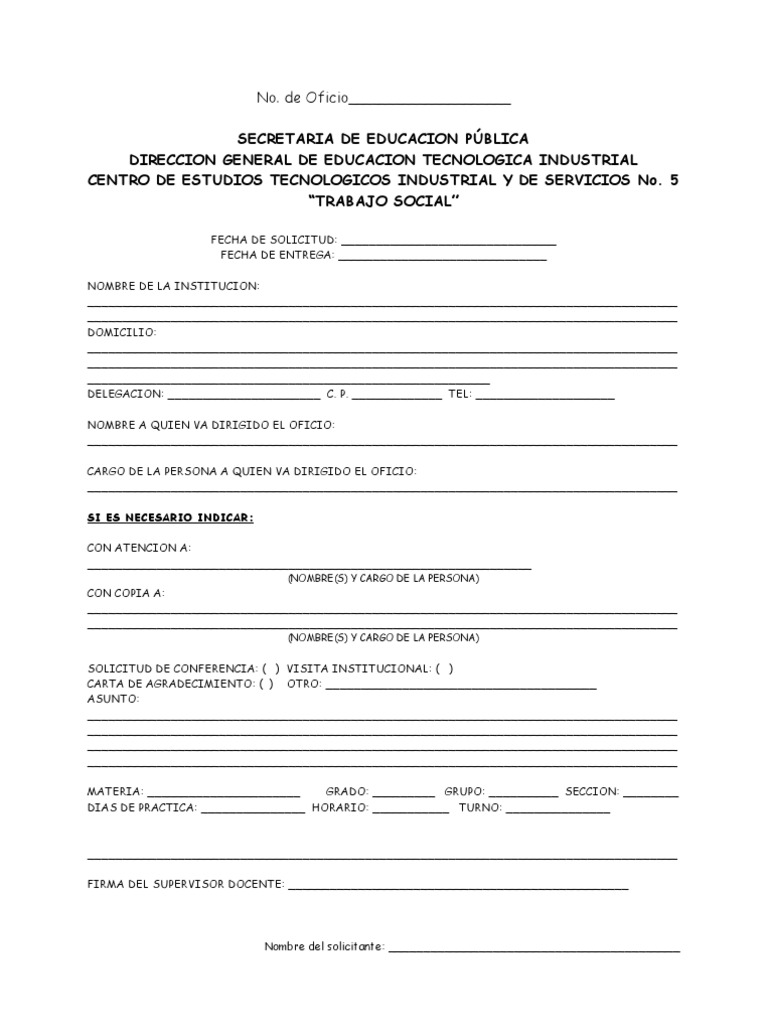 Formato de oficio