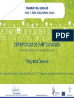 Certificado-Participación-Agencia Salud y Seguridad Europea- Programa Destres