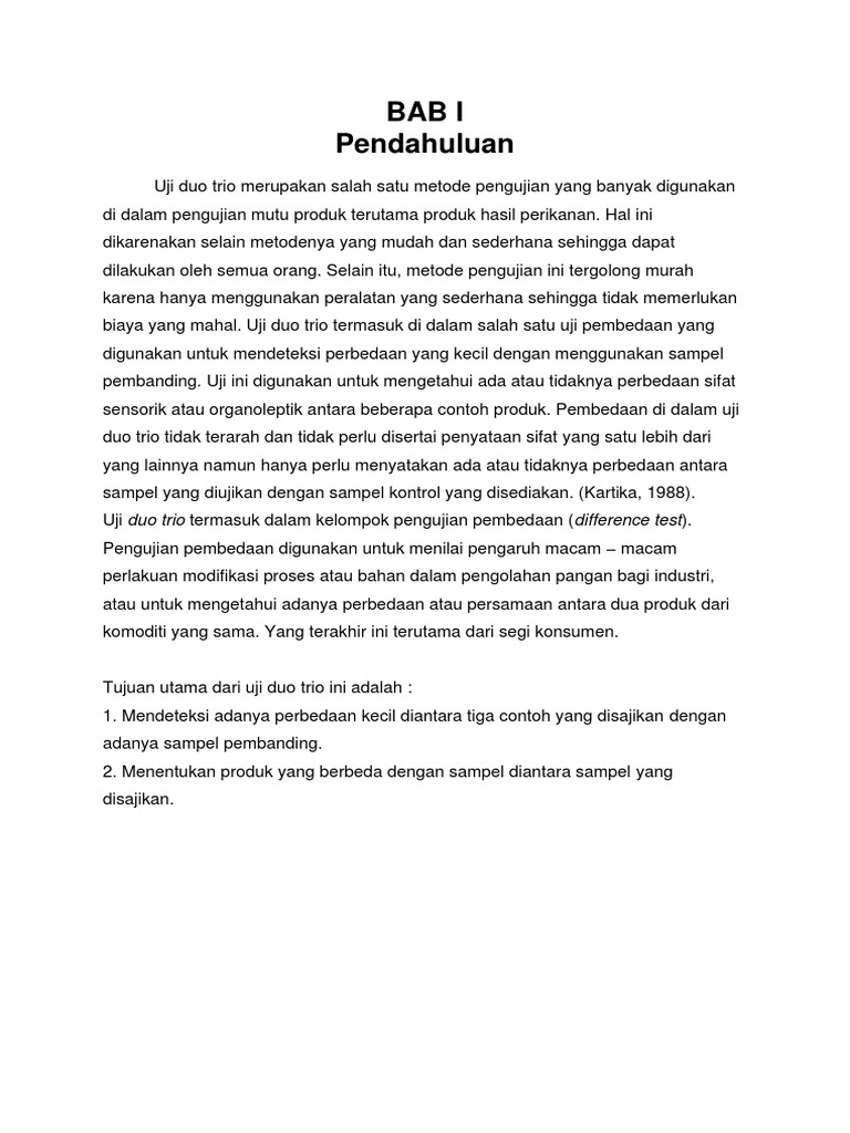Makalah Organoleftik Uji Duo Trio Pdf