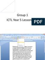 Group 1 ICTL Year 5 Lesson Plan