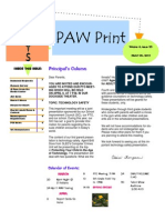 PAW Print PAW Print PAW Print PAW Print: Principal's Column Principal's Column Principal's Column Principal's Column
