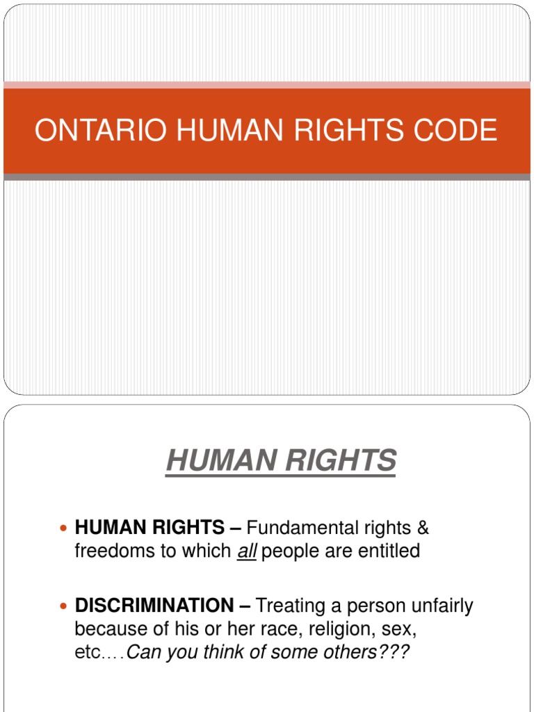 Understanding the Ontario Human Rights Code | PDF | Harassment ...