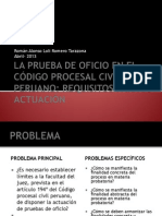 La Prueba de Oficio en El Código Procesal