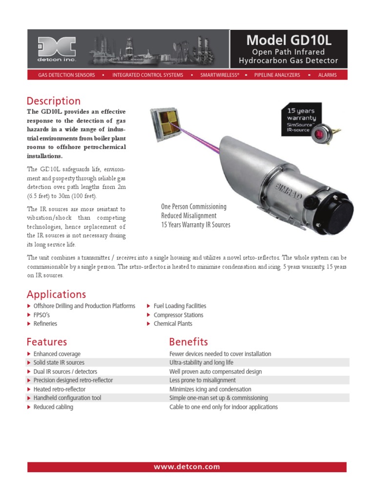 GD10L IR Open Path Hydrocarbons PDS | Download Free PDF | Infrared ...