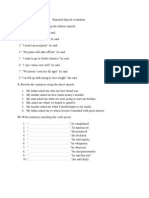 Reported Speech Worksheet