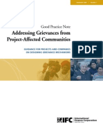 Good Practice Note: Addressing Grievances From Project-Affected Communities (September 2009)