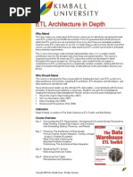 Kimball University ETL Architecture in Depth Course Description