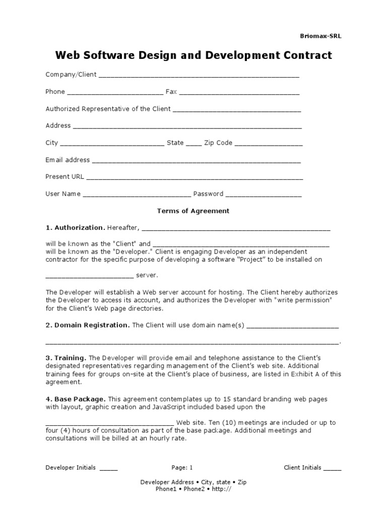 Briomax Web Development Contract | PDF | Mail | Computing