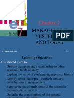Management Yesterday and Today: © Prentice Hall, 2002 2-1