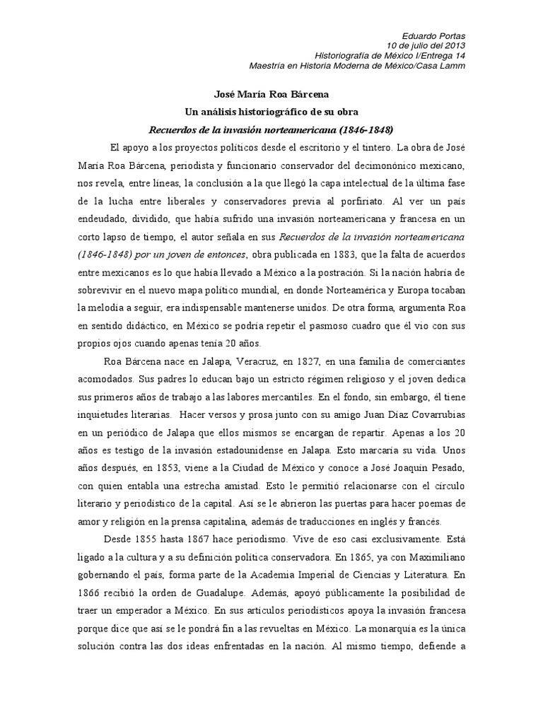Análisis de José María Roa Bárcena | PDF | Unión Europea | Historiografía